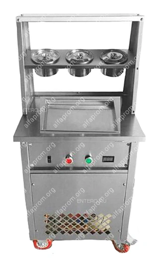 Фризер для жареного мороженого Foodatlas KCB-1F (контейнеры, световой короб, стол для топпингов)